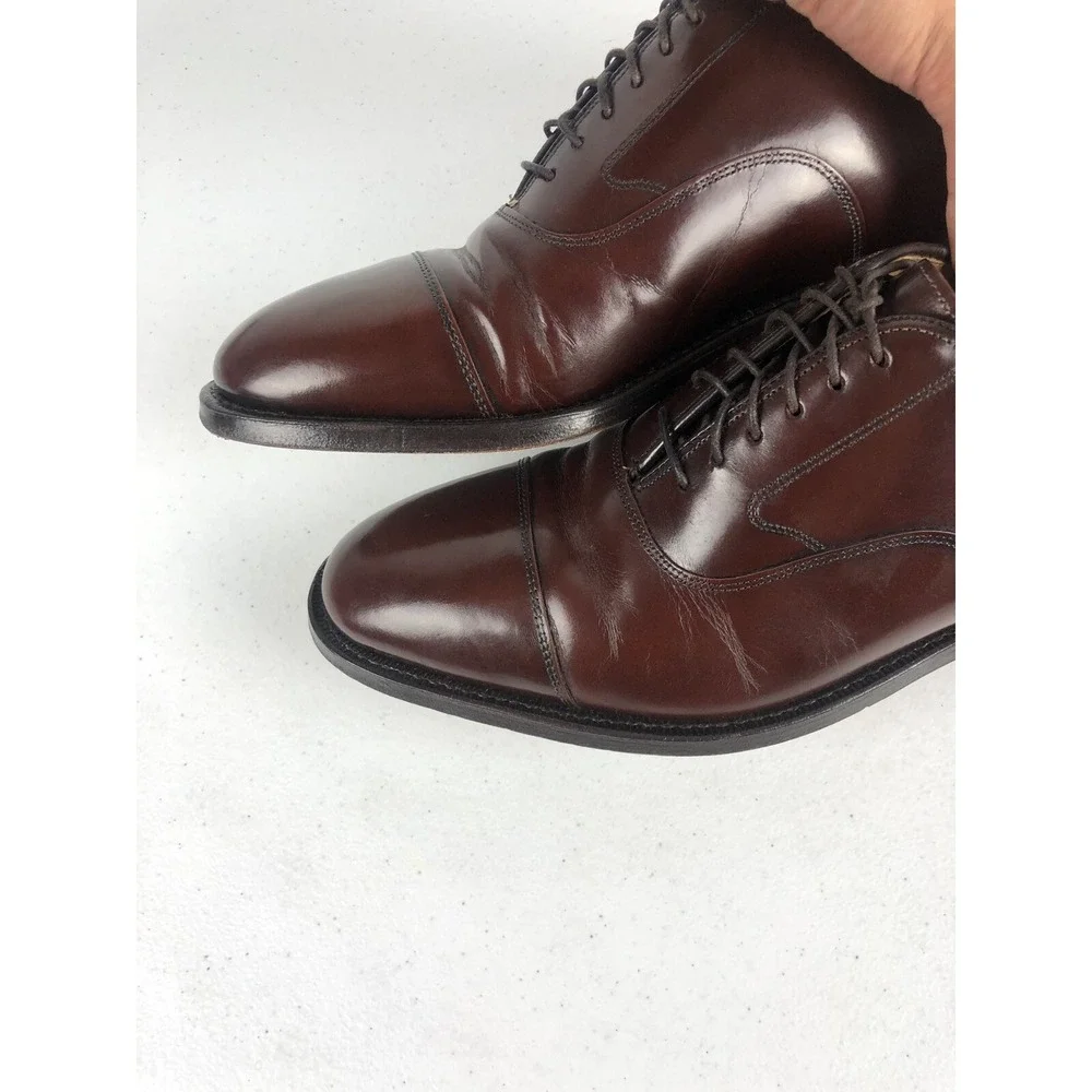 Johnston Murphy Mens Cap Toe Oxfords 8.5 D Leather Lace Up Shoes Made In USA
